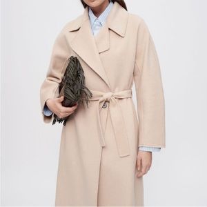 Maje Gwenn Trench Beige Wool Coat EU 36 like new